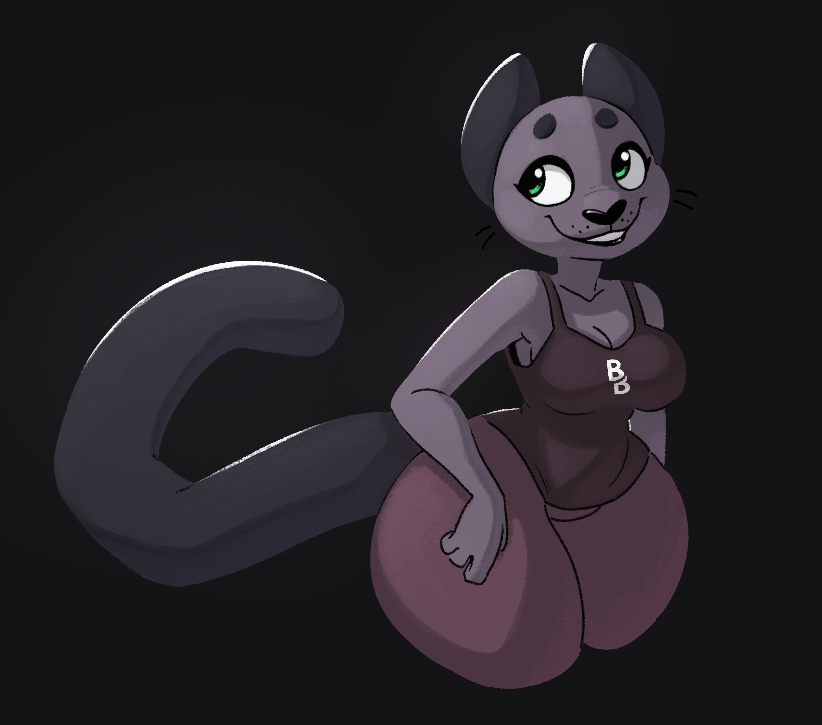 anthro biped breasts clothed clothing curvy_figure female female_anthro front_view green_eyes grey_body hourglass_figure simple_background smile solo standing tail teeth thick_thighs wide_hips komdog beat_banger bunfan_games cathy_smith domestic_cat felid feline felis mammal 2022 colored digital_drawing_(artwork) digital_media_(artwork) portrait three-quarter_portrait