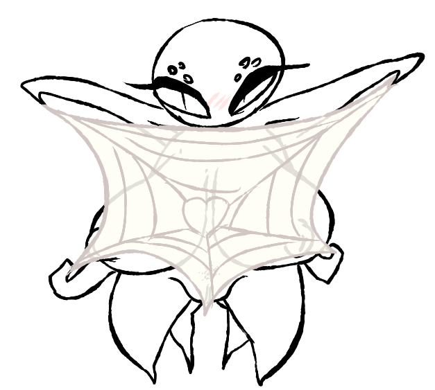 anthro arthropod_webbing bedroom_eyes big_breasts blush breasts female front_view genitals multi_arm multi_eye multi_leg multi_limb narrowed_eyes nipples nude pubic_stubble pussy seductive short_stack simple_background solo spider_web standing white_background the_weaver monstro_village meara arachnid arthropod spider