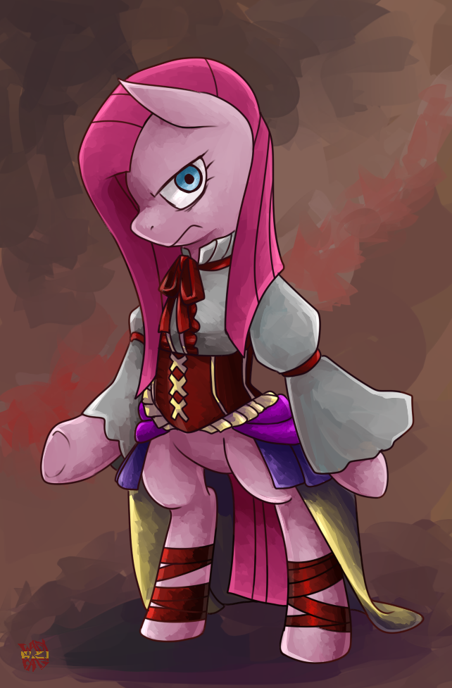 alternative_fashion blue_eyes clothed clothing dress female feral frown fur hair j-fashion lolita_(fashion) long_hair looking_at_viewer pink_body pink_fur pink_hair shirt solo topwear norang94 friendship_is_magic hasbro my_little_pony pinkamena_(mlp) pinkie_pie_(mlp) earth_pony equid equine horse mammal pony