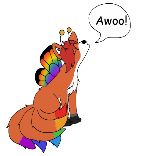 antennae_(anatomy) female feral multi_tail rainbow simple_background solo sparklefur sticker tail transparent_background halo_(artist) alynna canid canine fairy fox mammal 1:1 alpha_channel