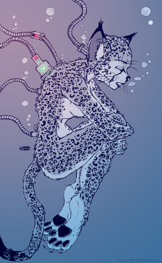 anthro breasts bubble eyes_closed female markings nude pawpads solo spots spotted_body tube underwater water whiskers nolaf cheetah felid feline mammal 2008