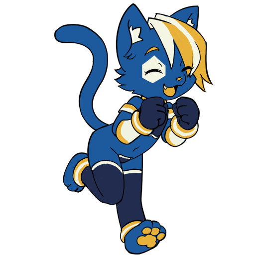 anthro biped blonde_eyebrows blonde_hair blue_body blue_ears blue_fur blue_tail clothing eyebrows fur hair legwear male male_anthro mascot multicolored_hair solo sticker tail two_tone_hair white_hair white_inner_ear yellow_eyes yellow_nose chizi e621 hexerade domestic_cat felid feline felis mammal 1:1 alpha_channel reaction_image