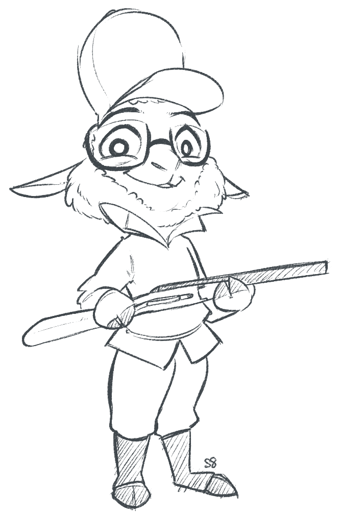 2_toes 3_fingers anthro boots clothed clothing eyewear feet female fingers footwear fur glasses gun hat headgear headwear holding_gun holding_object holding_ranged_weapon holding_weapon looking_at_viewer ranged_weapon shoes shotgun simple_background smile solo toes weapon white_background alec8ter conditional_dnp disney zootopia dawn_bellwether bovid caprine domestic_sheep mammal sheep 2016 black_and_white monochrome signature