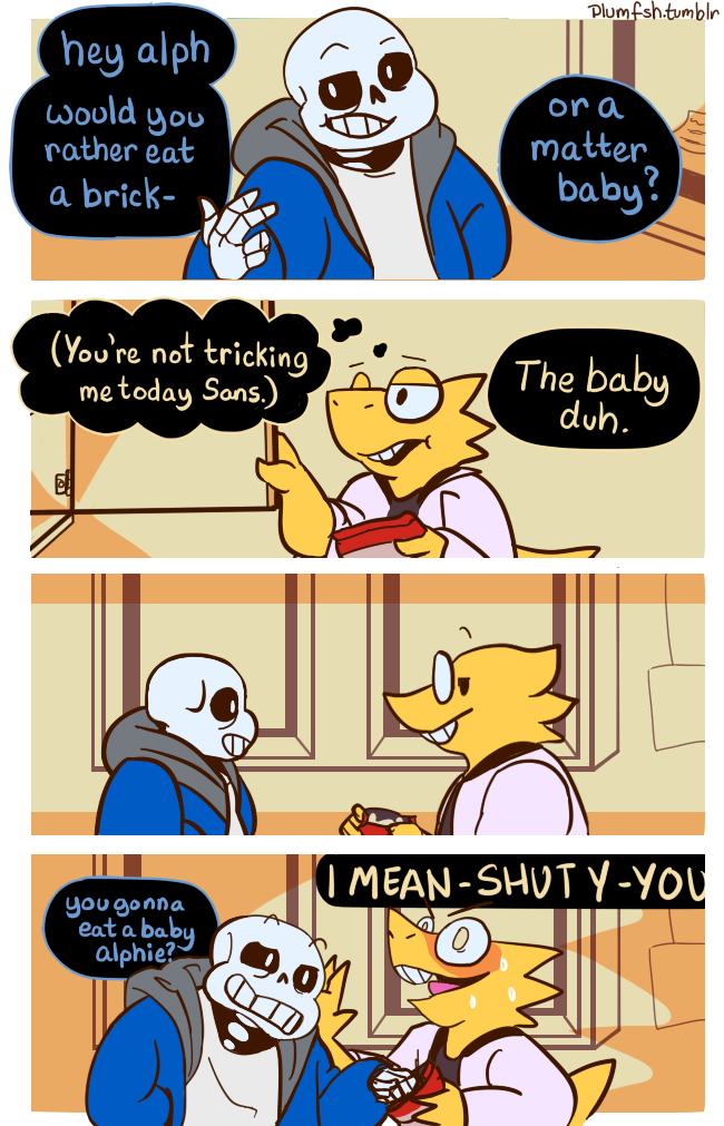 bone clothing coat cupboard eyewear glasses lab_coat open_mouth simple_background skeleton teeth text topwear plumfsh undertale undertale_(series) alphys sans_(undertale) animated_skeleton lizard reptile scalie undead comic english_text