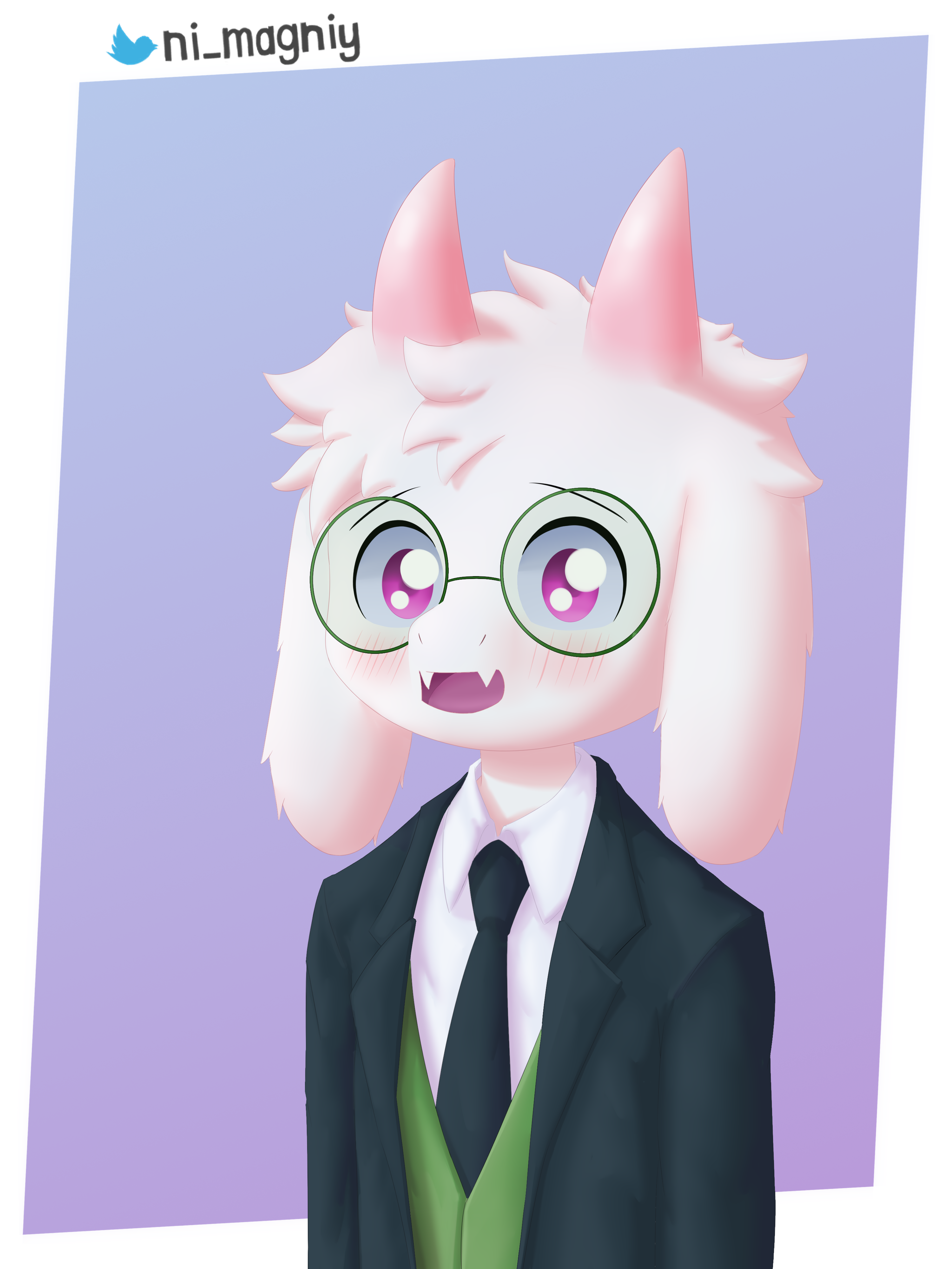 Art by ni magniy featuring the character Ralsei from Deltarune