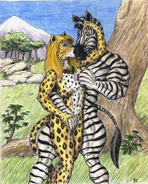 5_fingers anthro athletic athletic_female big_muscles black_body black_fur breast_grab breasts brown_body brown_fur day duo facial_markings female fingers fur grass hand_holding hand_on_breast head_markings humanoid_hands interspecies jewelry kissing leopard_spots male male/female markings mohawk muscular muscular_male muzzle_(marking) necklace nipples nude outside plant rock sky snout snout_markings spots standing stripes tail tail_tuft tree tuft white_body white_fur yellow_body yellow_fur sudonym equid equine felid leopard mammal pantherine zebra