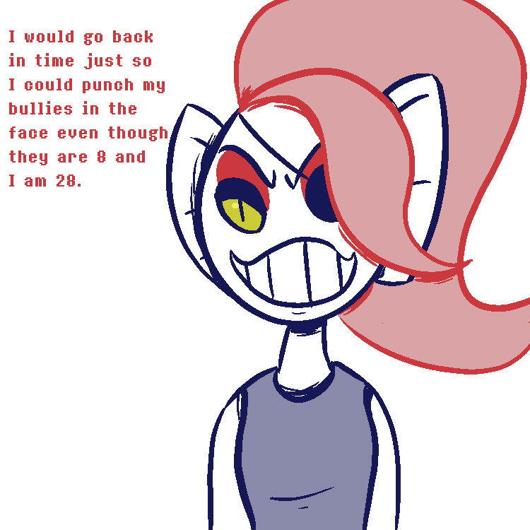 clothed clothing female hair ponytail red_hair simple_background solo text white_background eversorthewry undertale undertale_(series) undyne fish marine 1:1 2015 english_text