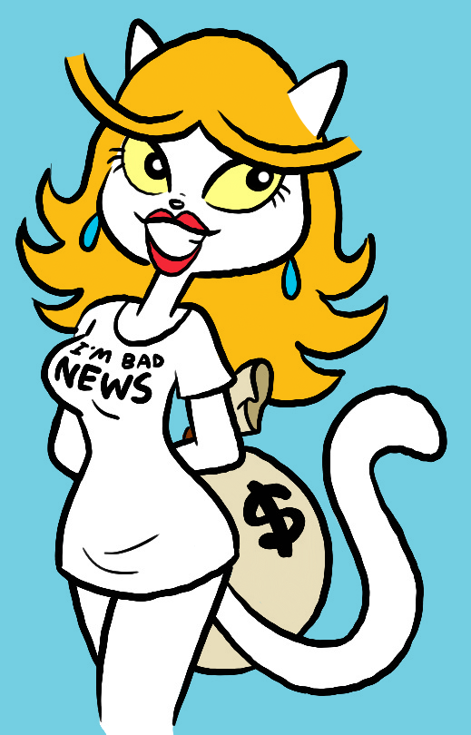 anthro blonde_hair female fur hair lipstick makeup solo white_body white_fur unknown_artist slylock_fox_and_comics_for_kids cassandra_cat domestic_cat felid feline felis mammal