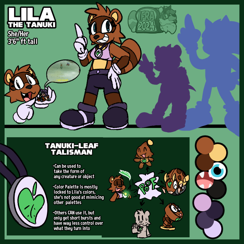 female inanimate_transformation statue_transformation text transformation ifra sega sonic_the_hedgehog_(series) lila_the_tanuki_(ifra) canid canine chao_(sonic) mammal motobug raccoon_dog tanuki 1:1 english_text model_sheet