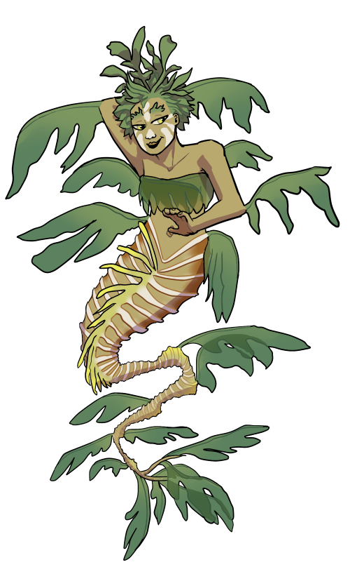 female front_view green_eyes simple_background smile solo split_form white_background reedflower animal_humanoid fish fish_humanoid humanoid leafy_seadragon marine marine_humanoid merfolk syngnathid syngnathiform alpha_channel digital_media_(artwork) full-length_portrait portrait