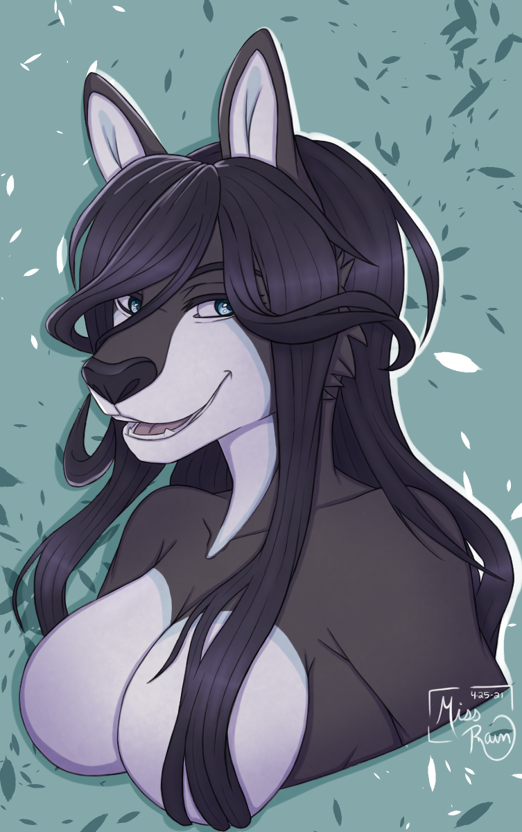 anthro blue_eyes breasts featureless_breasts female grin hair happy long_hair open_mouth simple_background smile solo teeth tongue miss_rain raine_kirijo kangaroo macropod mammal marsupial bust_portrait hi_res portrait shaded simple_shading