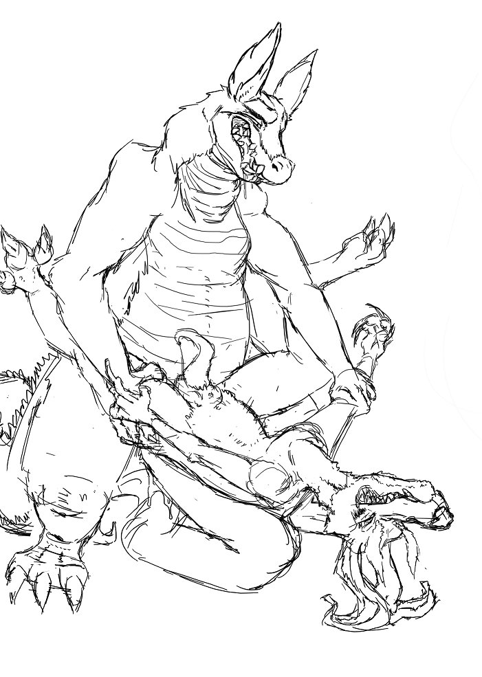 anal anthro bodily_fluids cum drooling duo fur genital_fluids genitals male male/male nude penis saliva sex ripparu activision crash_bandicoot_(series) dingodile ripper_roo canid canine canis crocodile crocodilian dingo hybrid kangaroo macropod mammal marsupial reptile scalie monochrome