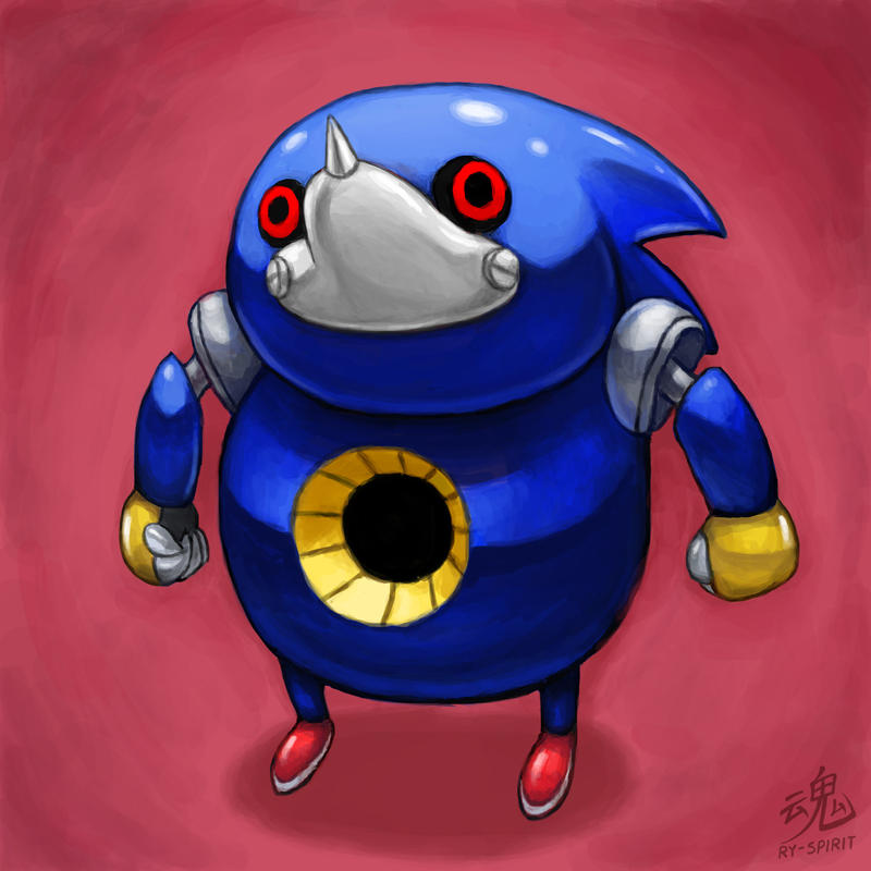 ambiguous_gender anthro blue_body humor machine solo ry-spirit sega sonic_the_hedgehog_(series) ugandan_knuckles metal_sonic robot 1:1 2018 compression_artifacts digital_media_(artwork) meme