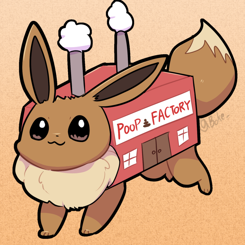 ambiguous_gender brown_body brown_fur clothing costume feral fur humor simple_background smile solo tail text boke_(artist) nintendo pokemon eevee generation_1_pokemon pokemon_(species) 1:1 artist_name digital_media_(artwork) english_text meme