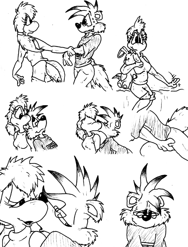 anthro crotch_grab duo eyewear female glasses grope kissing male romantic romantic_couple simple_background tail david_hopkins karma_leafbarer pepe amphibian frog mammal mephitid skunk black_and_white monochrome