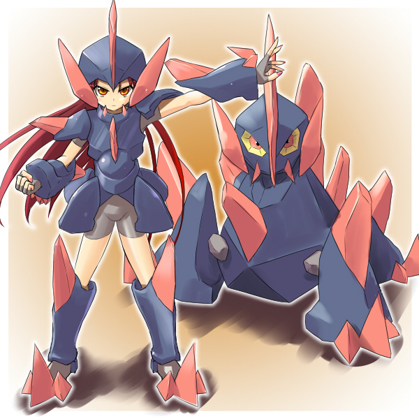 clothing cosplay costume duo female hair long_hair pink_hair pokemon_costume rock ranphafranboise nintendo pokemon elemental_creature generation_5_pokemon gigalith human mammal mineral_fauna pokemon_(species) rock_creature 1:1