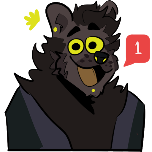 :3 anthro black_eyebrows brown_body brown_fur brown_hair brown_tongue eyebrows fur hair male mane open_mouth open_smile red_speech_bubble simple_background smile solo telegram_sticker tongue transparent_background yellow_inner_nose yellow_sclera melaisen demon mammal 1:1 2022 alpha_channel bust_portrait digital_drawing_(artwork) digital_media_(artwork) headshot_portrait portrait