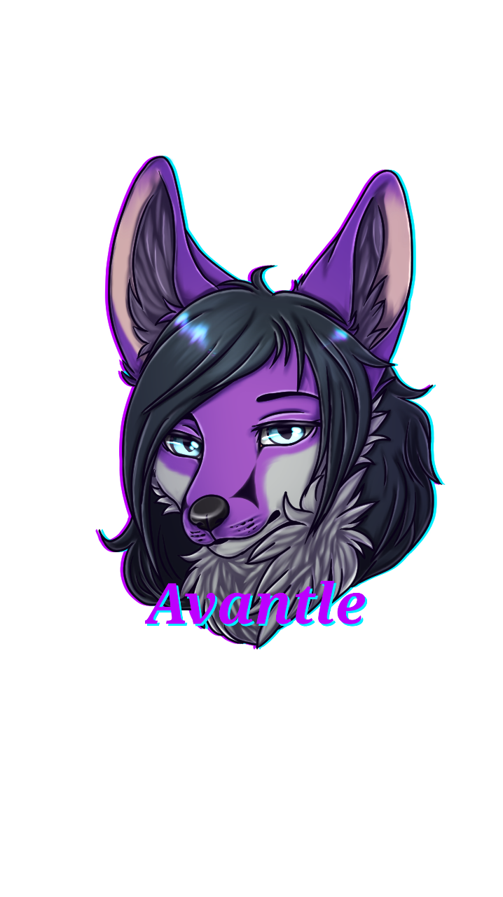 ambiguous_gender black_hair blue_eyes fur hair inner_ear_fluff long_hair looking_at_viewer purple_body purple_fur simple_background solo transparent_background tuft cryart avantle canid canine fennec_fox fox mammal true_fox alpha_channel bust_portrait hi_res portrait