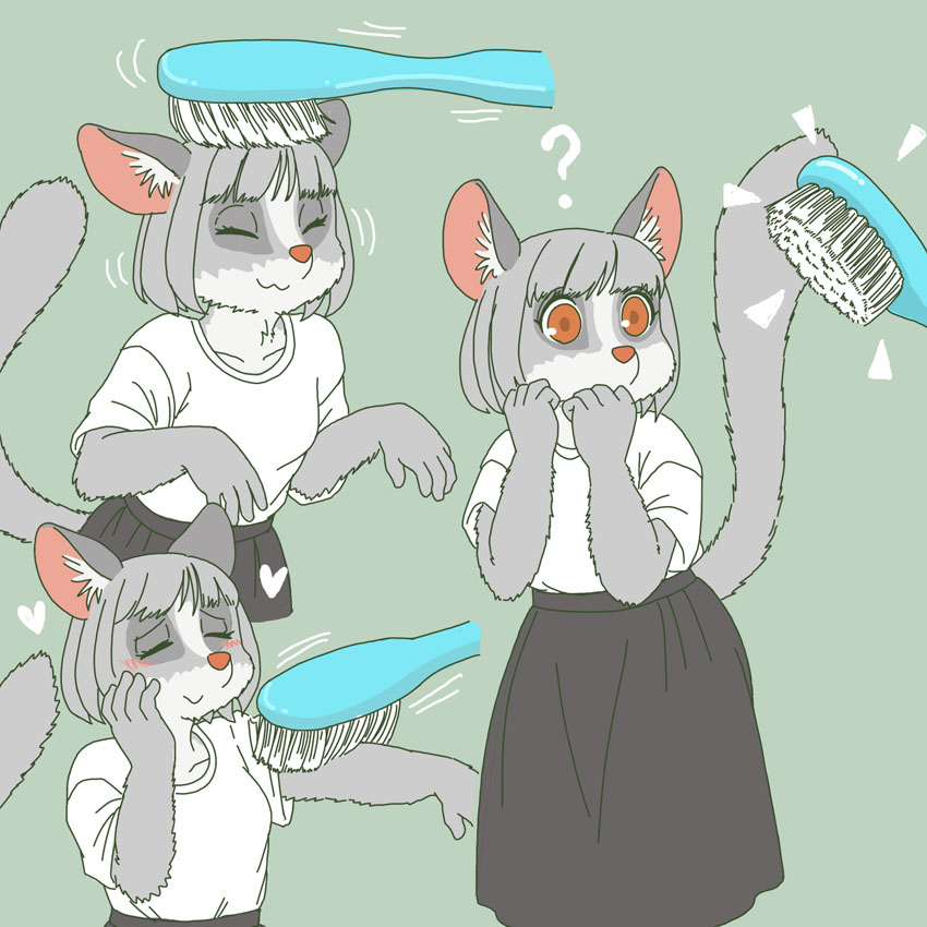 anthro brush brushing clothed clothing female kemono solo toothbrush ekaki510 galago lorisoid mammal primate strepsirrhine 1:1