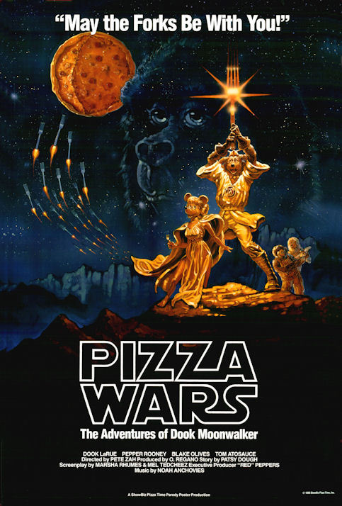 ambiguous_gender anthro clothed clothing cutlery female food fork group humor kitchen_utensils male male/female movie_poster parody pizza poster poster_template space star text title tools creative_engineering_incorporated showbiz_pizza_place star_wars the_rock-afire_explosion beach_bear billy_bob_brockali dook_larue fatz_geronimo_(character) mitzi_mozzarella ape bear brown_bear canid canine canis domestic_dog gorilla grizzly_bear haplorhine mammal mouse murid murine primate rodent ursine english_text