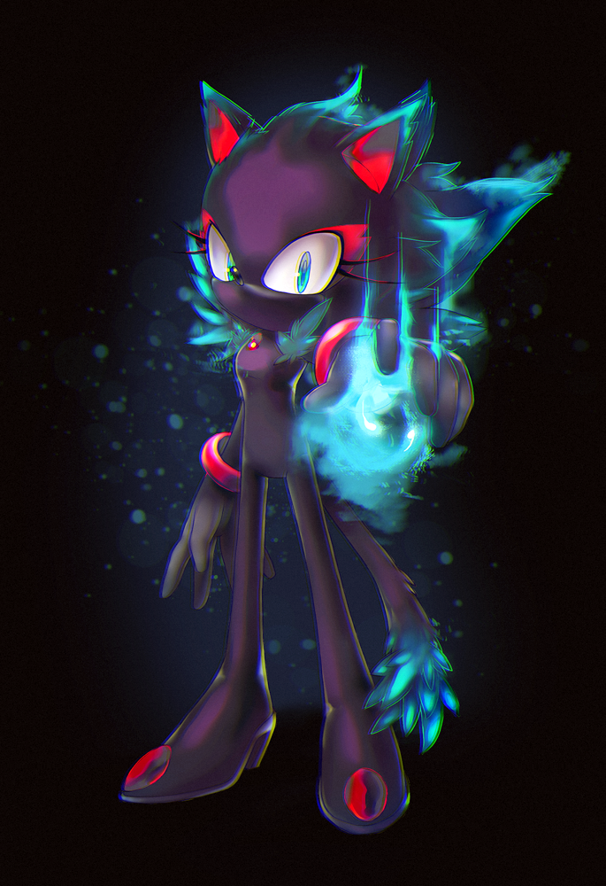 alternate_color alternate_form anthro big_eyes big_head black_background black_body black_fur blue_eyes blue_fire colored_fire female fire fur pose simple_background solo standing toony icen-hk sega sonic_the_hedgehog_(series) blaze_the_cat proto_blaze terios_the_cat domestic_cat felid feline felis mammal full-length_portrait portrait