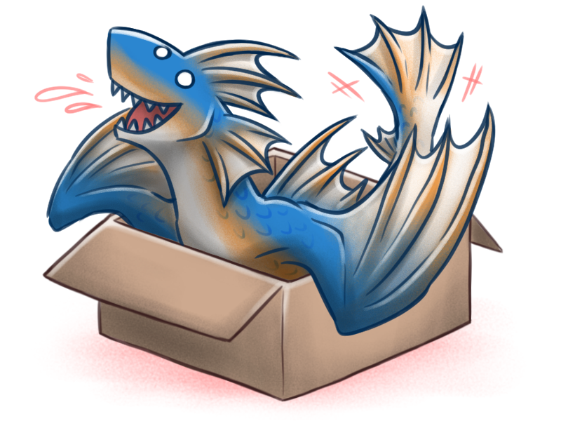 ambiguous_gender box container feral in_box in_container simple_background solo tail white_background canes-cm capcom european_mythology if_it_fits_i_sits_(meme) monster_hunter mythology dragon mythological_creature mythological_scalie piscine_wyvern plesioth reptile scalie western_dragon wyvern 4:3 meme