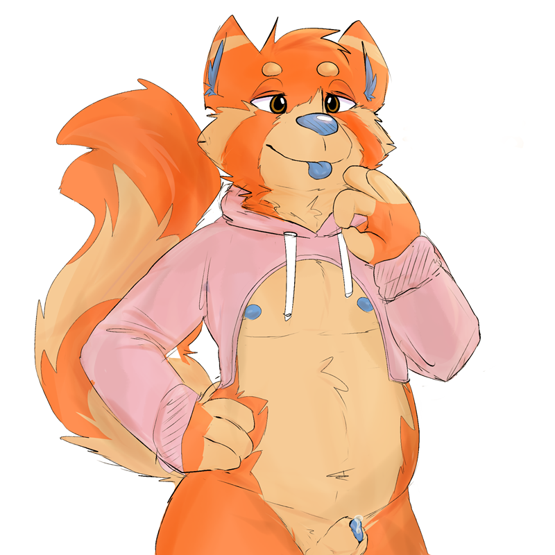 animal_genitalia anthro blue_nipples blue_nose blue_penis blue_tongue bodily_fluids bottomless clothed clothing drawyourfursona fur genital_fluids genitals hoodie looking_at_viewer male nipples orange_body orange_fur penis penis_tip precum sheath solo tongue tongue_out topwear twitter_hoodie sharkall meme_clothing shark_(sharkall) ailurid mammal red_panda 1:1 meme