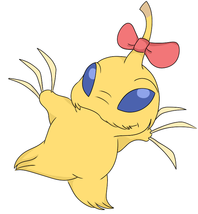 3_fingers accessory antenna_bow antennae_(anatomy) blue_eyes bow_(feature) bow_accessory claws dipstick_antennae fingers fur looking_at_viewer multicolored_antennae noseless on_one_leg ribbons simple_background solo standing transparent_background yellow_body yellow_fur boxxmore disney lilo_and_stitch clip_(lilo_and_stitch) alien experiment_(lilo_and_stitch) alpha_channel digital_media_(artwork) flat_colors