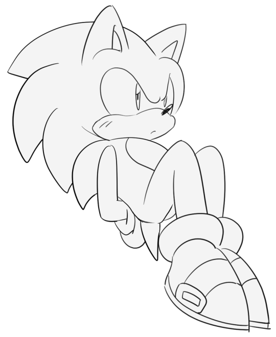 anthro biped clothing cuff_(restraint) footwear frown handcuffs hands_behind_back male metal_cuffs restraints shackles shoes simple_background sitting solo white_background sikai sega sonic_the_hedgehog_(series) sonic_the_hedgehog eulipotyphlan hedgehog mammal greyscale monochrome