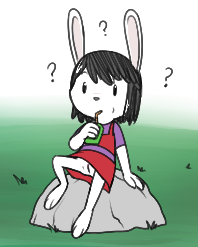 anthro beverage clothed clothing female flat_chested fur genitals hair no_underwear pussy sitting solo upskirt young young_anthro young_female pokefound elinor_wonders_why pbs lagomorph leporid mammal rabbit 4:5