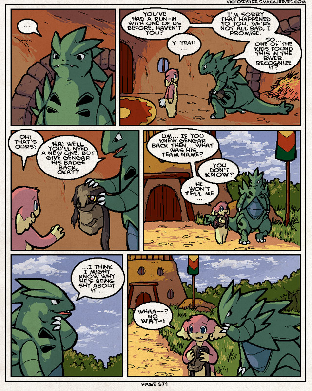 anthro dialogue duo female fur male pink_body pink_fur speech_bubble text sulfurbunny_(artist) nintendo pokemon pokemon_mystery_dungeon pokemon_victory_fire spike_chunsoft jen_(vf) audino generation_2_pokemon generation_5_pokemon pokemon_(species) tyranitar 4:5 comic digital_media_(artwork) english_text microsoft_paint_(artwork)