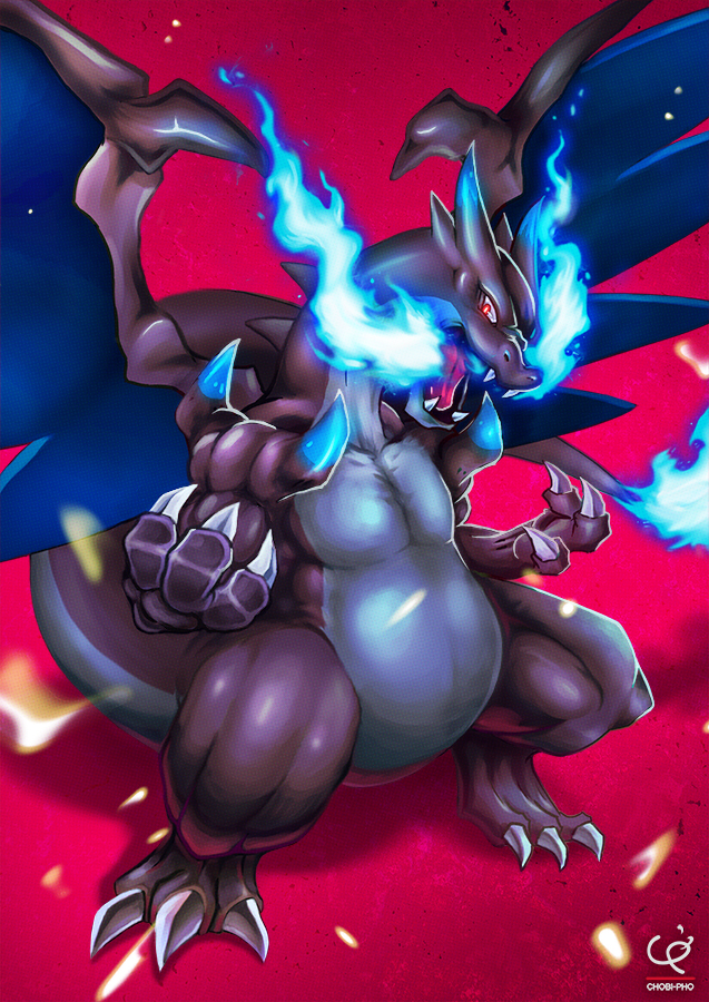 ambiguous_gender blue_fire breath_powers claws colored_fire elemental_manipulation feral fire fire_breathing fire_manipulation membrane_(anatomy) membranous_wings open_mouth red_eyes solo tail teeth tongue wings chobi-pho mythology nintendo pokemon dragon generation_6_pokemon mega_charizard mega_charizard_x mega_evolution mythological_creature mythological_scalie pokemon_(species) scalie