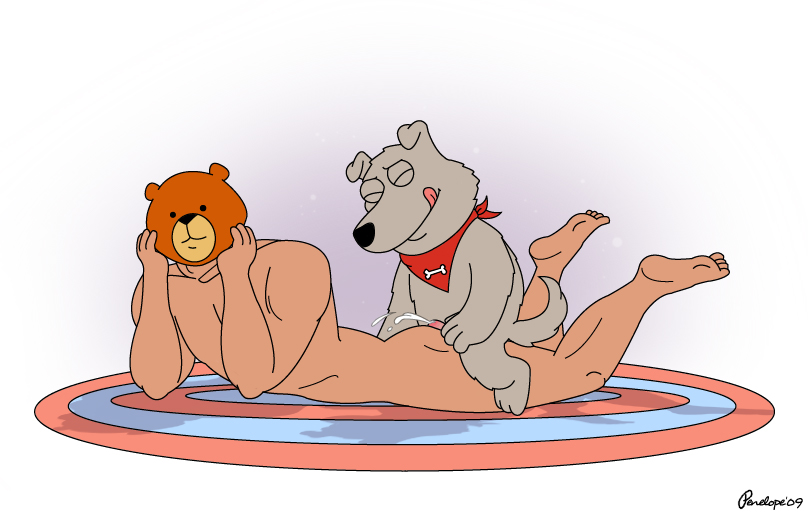 anal anthro bodily_fluids butt cum duo eyes_closed fur genital_fluids genitals grey_body grey_fur kerchief male male/male penis penelope_(artist) family_guy new_brian rupert_(family_guy) animal_humanoid bear canid canine canis domestic_dog humanoid mammal mammal_humanoid ursid_humanoid