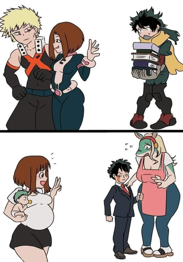 anthro armor book clothing dress female footwear group holding_object male mature_female money pregnant sad scar shoes unknown_artist my_hero_academia beelzebub ippan_josei izuku_midoriya katsuki_bakugou human mammal quirked_human_(my_hero_academia) meme mother_(lore) mother_and_child_(lore) mother_and_son_(lore) parent_(lore) parent_and_child_(lore) parent_and_son_(lore) son_(lore)