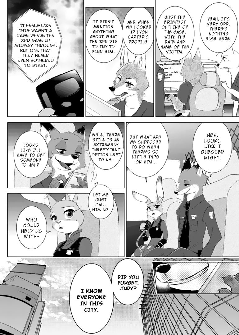 anthro clothing dialogue fur male text uniform namagakiokami disney zootopia judy_hopps nick_wilde officer_wolfard canid canine canis fox lagomorph leporid mammal rabbit red_fox true_fox wolf comic english_text monochrome