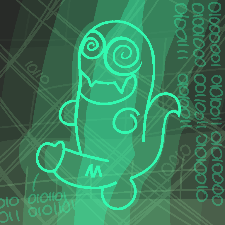 ambiguous_gender genitals green_body green_line_art male penis presenting presenting_penis simple_background solo spiral_eyes trail asph3ros geometry_dash ghost spirit 1:1 colored_line_art