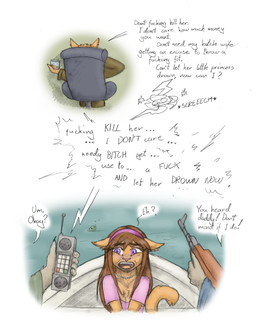 anthro boat cellphone chair clothed clothing dialogue electronics female fur furniture group gun hair holding_gun holding_object holding_phone holding_ranged_weapon holding_rifle holding_weapon hostage jewelry kidnapping male necklace open_mouth phone profanity ranged_weapon rifle shirt simple_background sitting smartphone tail text topwear vehicle water watercraft weapon meowmere domestic_cat felid feline felis mammal absurd_res english_text hi_res daughter_(lore) father_(lore) father_and_child_(lore) father_and_daughter_(lore) parent_(lore) parent_and_child_(lore) parent_and_daughter_(lore)