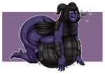 after_vore all_fours belly big_belly black_body black_hair black_scales burping digestion digestion_noises fatal_vore femboy hair horn long_hair male male_pred open_mouth purple_body purple_eyes purple_insides purple_scales purple_tongue rumbling_stomach scales tail teeth thick_thighs tongue vore weight_gain ecchipandaa mythology sevara_montagne animal_humanoid dragon dragon_humanoid horned_humanoid humanoid mythological_creature mythological_scalie scalie scalie_humanoid hi_res