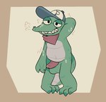 anthro balls bodily_fluids genitals looking_at_viewer male penis smile solo sweat pawplants later_alligator pat_(later_alligator) alligator alligatorid crocodilian reptile scalie