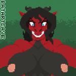 angry anthro areola black_body black_hair blue_eyes bouncing_breasts breasts female first_person_view hair nipples pink_areola pink_nipples red_body suggestive batartcave mythology rouken kiethra_(rouken) dragon mythological_creature mythological_scalie scalie 1:1 animated digital_media_(artwork) loop low_res pixel_(artwork) pixel_animation short_playtime