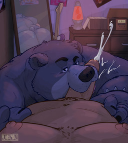anthro anus bedroom bedroom_eyes belly big_butt bodily_fluids bracelet butt compact_disc cum cumshot dresser duo ejaculation electric_guitar erection eyebrows fellatio fingernails furniture genital_fluids genitals glans guitar head_tuft humanoid_genitalia humanoid_hands humanoid_penis jewelry lamp lava_lamp looking_at_viewer male male/male mirror moobs musical_instrument nails narrowed_eyes navel nipples nude oral overweight overweight_anthro overweight_male penile penis plucked_string_instrument poster raised_eyebrow record_player seductive sex spiked_bracelet spikes string_instrument tuft vein veiny_penis almostabull evanescence green_day the_jungle_book baloo bear mammal hi_res