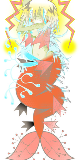 2_penises animal_genitalia animal_penis antennae_(anatomy) blonde_hair blue_cum blue_eyes blue_hair blue_nipples blue_penis blush bodily_fluids breasts colored_cum countershade_torso countershading cum cum_drip dripping egg fin fish_eggs fish_tail genital_fluids genitals green_body green_skin gynomorph hair hemipenes intersex medium_breasts multi_genitalia multi_penis nipples oviposition penis red_body red_scales scales solo split_form syringe unusual_bodily_fluids unusual_cum unusual_genital_fluids vector_art vein veiny_penis lovelynezu aquatic humanoid merfolk absurd_res hi_res