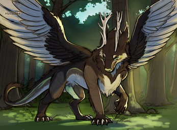 animal_genitalia antlers balls brown_body brown_fur claws erection feathered_wings feathers feral forest fur genitals horn knot knotted_penis looking_at_viewer male penis plant presenting solo tree wings melisssa9 mythology ayken_tiarna dragon forest_dragon furred_dragon furred_scalie mythological_creature mythological_scalie scalie absurd_res hi_res