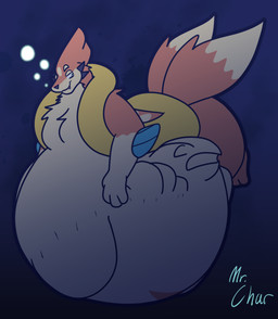 abdominal_bulge ambiguous_gender belly big_belly bubble feral feral_pred fur huge_belly orange_body orange_fur orange_tail size_difference smaller_pred swimming tail underwater vore water mr._charmeleon nintendo pokemon floatzel generation_2_pokemon generation_4_pokemon legendary_pokemon lugia pokemon_(species) 2025 hi_res watermark