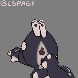 anthro anus balls darkened_anus darkened_balls darkened_genitalia darkened_penis duo face_on_butt fluffy fluffy_tail genitals grey_background holding_leg holding_thigh lying male multicolored_body nose_on_butt on_back on_front pawpads paws penis raised_paw simple_background tail two_tone_body lspagf skunk_(lspagf) mammal mephitid skunk 1:1 absurd_res hi_res