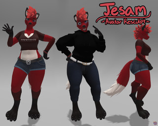 4_toes 5_fingers anthro biped black_body black_ears black_fur black_nose black_pawpads black_paws bottomwear breasts claws clothed clothing crop_top denim denim_bottomwear denim_clothing denim_shorts digitigrade eyewear feet female female_anthro finger_claws fingerpads fingers floppy_ears fluffy fluffy_tail fur glasses hair hindpaw inner_ear_fluff jeans multicolored_body multicolored_fur nude pants pawpads paws purple_eyes red_body red_fur red_hair shirt shorts solo sweater tail toe_claws toes topwear tuft white_body white_fur white_inner_ear_fluff jaypuppy jesam_(jesam) canid canine fox mammal red_fox true_fox 3d_(artwork) 5:4 digital_media_(artwork) hi_res nonbinary_(lore) trans_(lore) trans_woman_(lore)