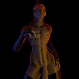 3_fingers abs anthro armwear athletic athletic_anthro athletic_male balls claws clothing dark elbow_gloves finger_claws fingerless_gloves fingers flaccid genitals glistening glistening_latex gloves hand_on_hip handwear humanoid_genitalia humanoid_penis latex latex_armwear latex_clothing latex_elbow_gloves latex_gloves latex_handwear latex_legwear latex_thigh_highs legwear looking_at_viewer male male_anthro mostly_nude nipples non-mammal_balls non-mammal_nipples penis pupils quill_hair scales sharp_teeth slit_pupils solo standing tan_body tan_scales teeth thigh_highs yellow_eyes churledbovine halo_(series) microsoft xbox_game_studios alien ibie'shan kig-yar reptile scalie 1:1 3d_(artwork) colored digital_media_(artwork) hi_res