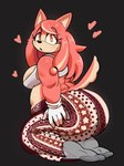 anthro big_butt bra breasts butt clothing female footwear fur gloves handwear heart_symbol kneeling looking_at_viewer mature_anthro mature_female midriff pink_body pink_fur slightly_chubby slightly_chubby_anthro slightly_chubby_female socks solo underwear yellow_eyes kitapult forbidden_pants meme_clothing sega sonic_the_hedgehog_(series) the_murder_of_sonic_the_hedgehog conductor's_wife_(sonic) akita canid canine canis domestic_dog mammal spitz 2025 hi_res meme