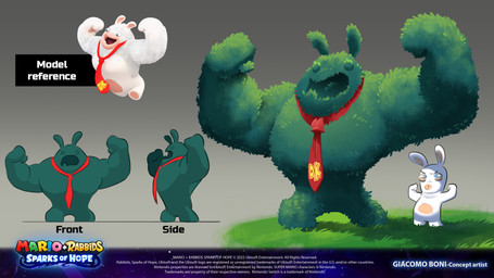 anthro arms_bent blue_eyes copyright_symbol duo featureless_crotch featureless_legs flexing flexing_bicep flexing_both_biceps fur furrowed_eyebrows gradient_background grass grey_background hand_pawpads hedge light long_ears male male_anthro midair mitten_hands mostly_nude mostly_nude_anthro mostly_nude_male multicolored_body muscular muscular_anthro muscular_male necktie necktie_only noseless nude_anthro nude_male pawpads plant red_necktie shrub simple_background standing symbol tan_body tan_eyelids tan_inner_ear tan_pawpads tan_skin text text_box two_tone_body white_body white_fur year giacomo_boni donkey_kong_(series) mario_plus_rabbids_sparks_of_hope nintendo raving_rabbids rayman_(series) ubisoft rabbid_kong hybrid kong lagomorph mammal primate rabbid 16:9 2022 4k absurd_res adobe_photoshop_(artwork) artist_name colored crossover digital_drawing_(artwork) digital_media_(artwork) english_description english_text hi_res lighting official_art procreate_(artwork) shaded widescreen