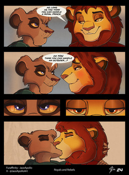 anthro anthrofied blush close-up clothing dialogue duo female kissing male male/female school school_uniform text uniform young jace_apollo disney the_lion_guard the_lion_king kion_(the_lion_guard) vitani_(the_lion_king) felid lion mammal pantherine comic english_text hi_res